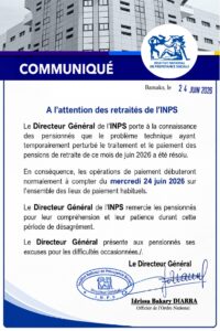 COMMUNIQUÉ-DG